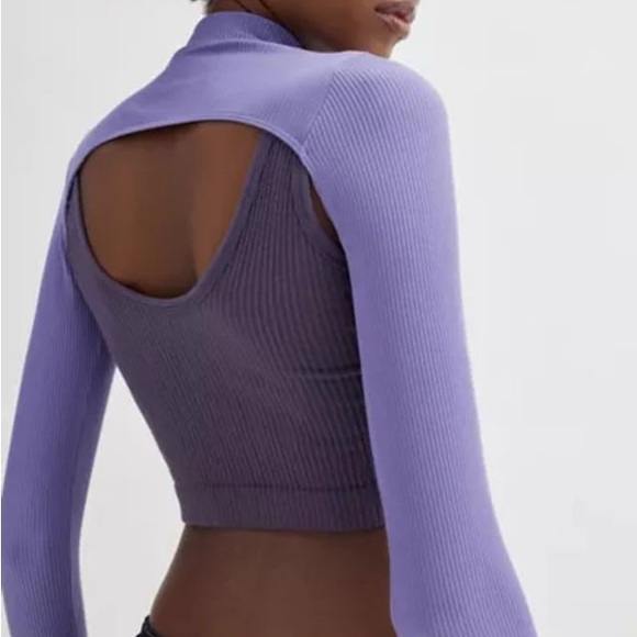 Purple Seamless Shrug Top - Picture 2 of 5